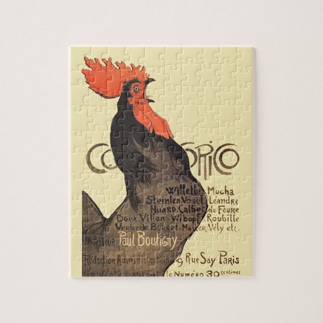 Rooster Steinlen Cocorico French Art Jigsaw Puzzle (Vertical)