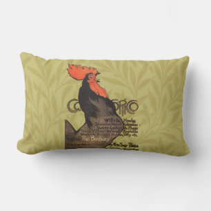 Rooster Steinlen Cocorico French Art Lumbar Cushion