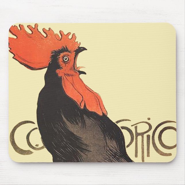 Rooster Steinlen Cocorico French Art Mouse Pad (Front)
