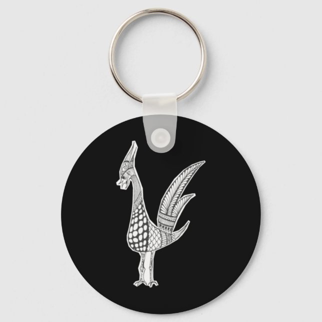 Rooster Sticker  Key Ring (Front)