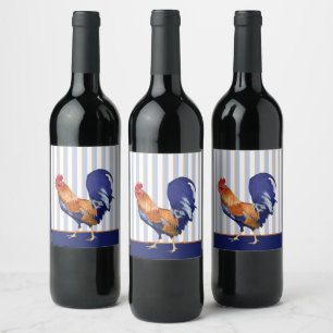 Rooster stripes Bottle Label