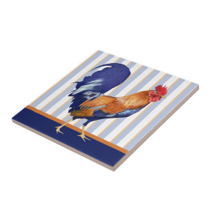 Rooster Stripes Ceramic Tile