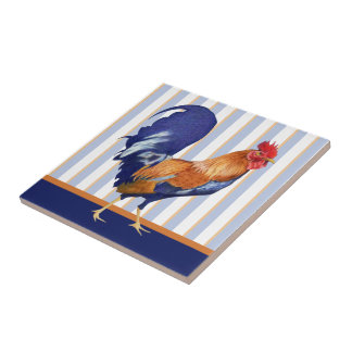 Rooster Stripes Ceramic Tile