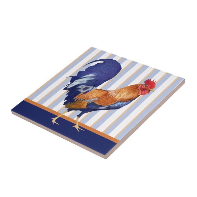 Rooster Stripes Ceramic Tile (Side)