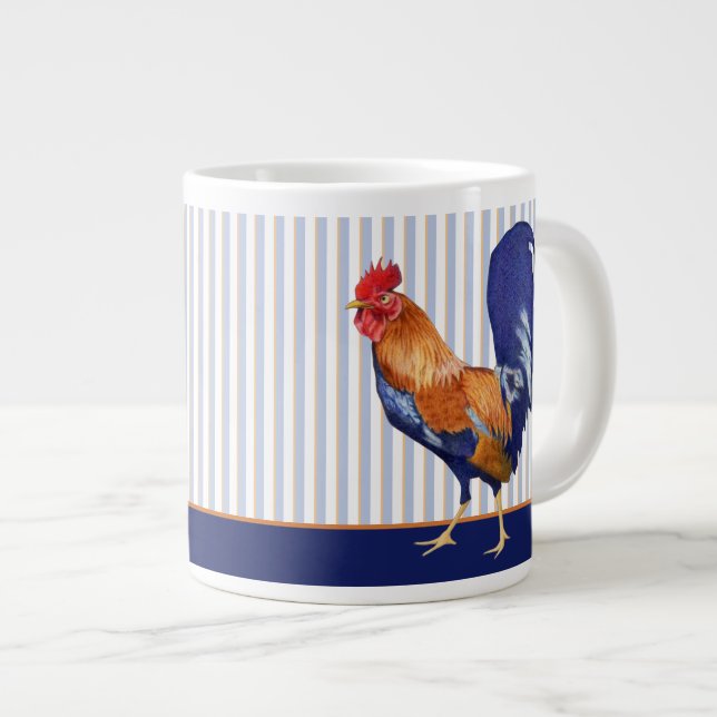 Rooster stripes Jumbo Mug (Front Right)