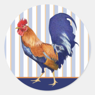 Rooster stripes Round Sticker