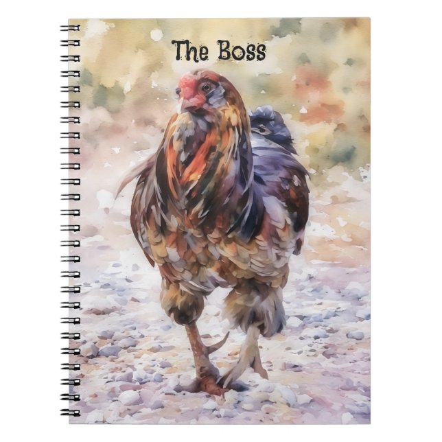 Rooster Strut The Boss or Personalised Journal (Front)