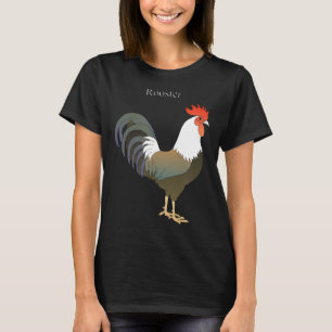 Rooster Strutting Domestic Chicken Clip Art T-Shirt