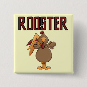 Rooster T-shirts and Gifts 15 Cm Square Badge