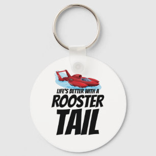 Rooster Tail Rumble: Hydroplane Racing Fun Key Ring