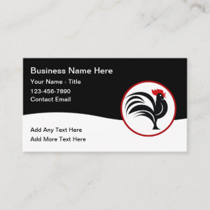 Rooster Theme Simple Modern Business Cards