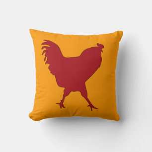 Rooster Throw Pillow Fun and Colourful