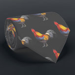 Rooster Tie<br><div class="desc">A detailed colour pencil drawing of a colourful rooster adorns this tie!</div>