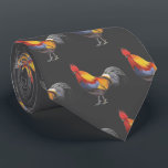 Rooster Tie<br><div class="desc">A detailed colour pencil drawing of a colourful rooster adorns this tie!</div>