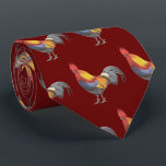 Rooster Tie<br><div class="desc">A detailed colour pencil drawing of a colourful rooster adorns this tie!</div>