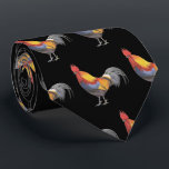 Rooster Tie<br><div class="desc">A detailed colour pencil drawing of a colourful rooster adorns this tie!</div>