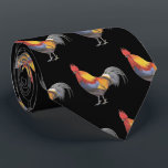 Rooster Tie<br><div class="desc">A detailed colour pencil drawing of a colourful rooster adorns this tie!</div>