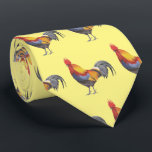 Rooster Tie<br><div class="desc">A detailed colour pencil drawing of a colourful rooster adorns this tie!</div>