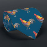 Rooster Tie<br><div class="desc">A detailed colour pencil drawing of a colourful rooster adorns this tie!</div>