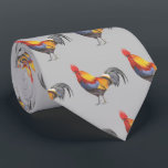Rooster Tie<br><div class="desc">A detailed colour pencil drawing of a colourful rooster adorns this tie!</div>