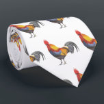 Rooster Tie<br><div class="desc">A detailed colour pencil drawing of a colourful rooster adorns this tie!</div>