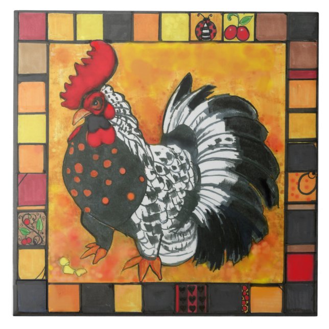 rooster tile trivet (Front)