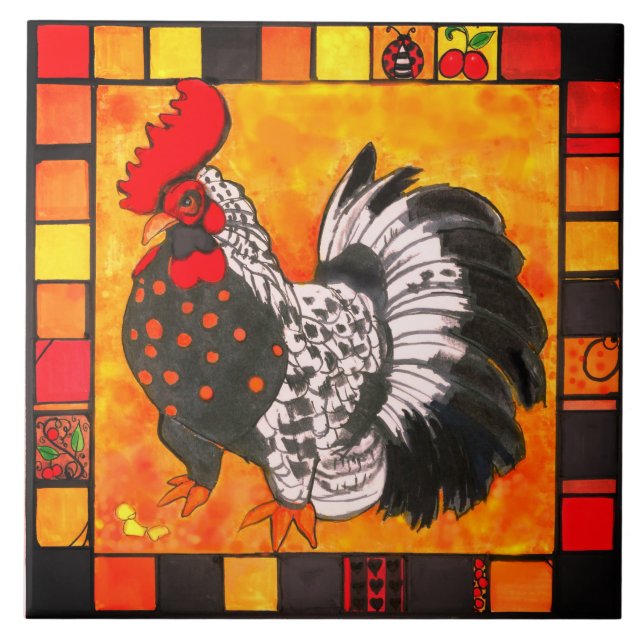 rooster tile trivet (Front)