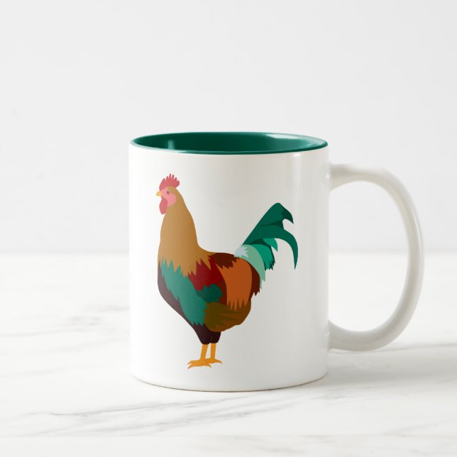 Rooster Two-Tone Coffee Mug (Right)