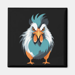Rooster Vector Art with Vibrant Colours Magnet