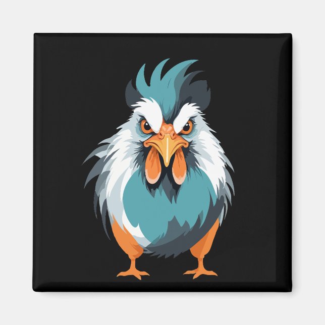 Rooster  Vector Art with Vibrant Colours Magnet (Front)