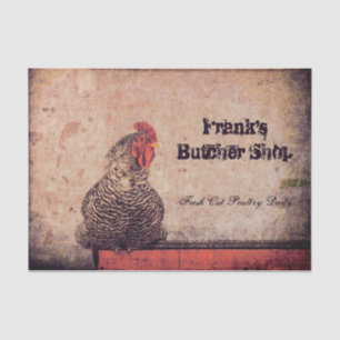 Rooster Vintage Antique Texture Farm Country Tissue Paper