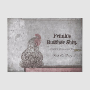 Rooster Vintage  Farm Antique Texture Country Tissue Paper