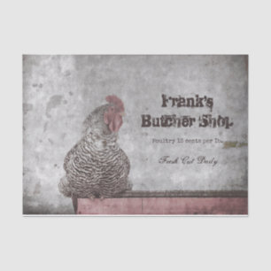 Rooster Vintage Farm Antique Texture Country Tissue Paper