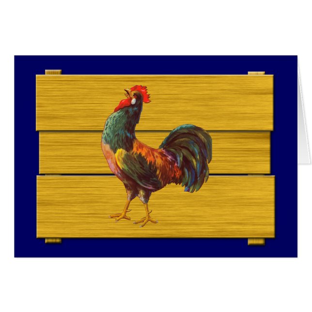 Rooster Vintage Kitchen Crate Art (Front Horizontal)