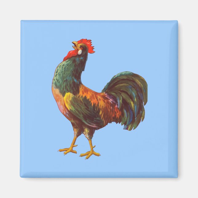 Rooster Vintage Kitchen Crate Art Magnet (Front)