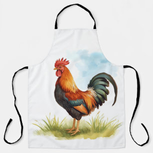 Rooster Watercolor Apron