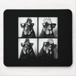 Rooster Wearing Sungles Photobooth Selfie Farm Chi Mouse Pad