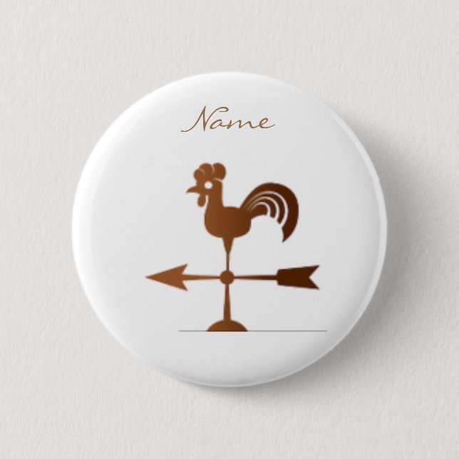 Rooster Weathervane Thunder_Cove 6 Cm Round Badge (Front)