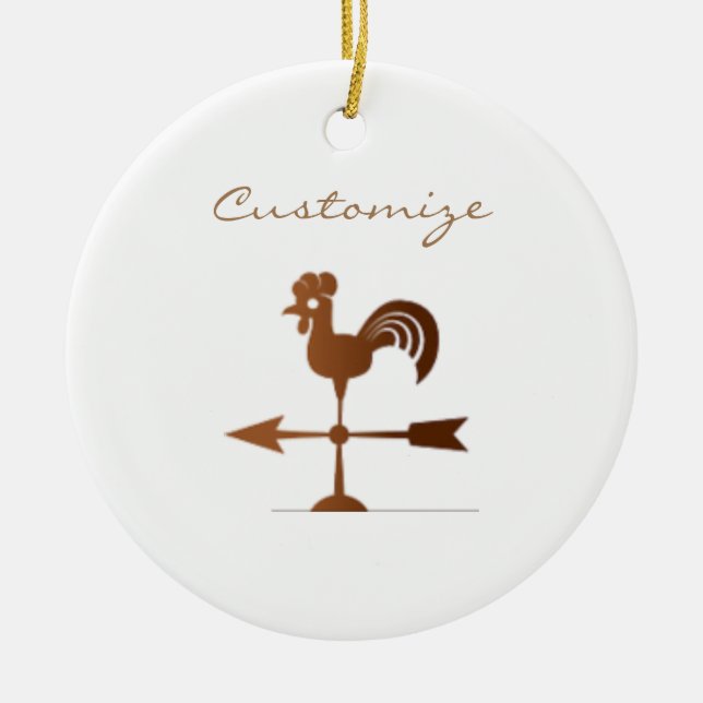 Rooster Weathervane Thunder_Cove Ceramic Ornament (Front)