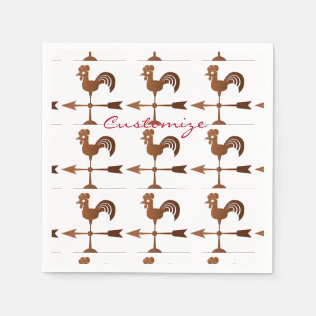 Rooster Weathervane Thunder_Cove Napkin (Front)