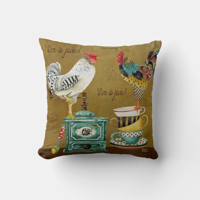 Rooster Whimsies Pillow (Front)
