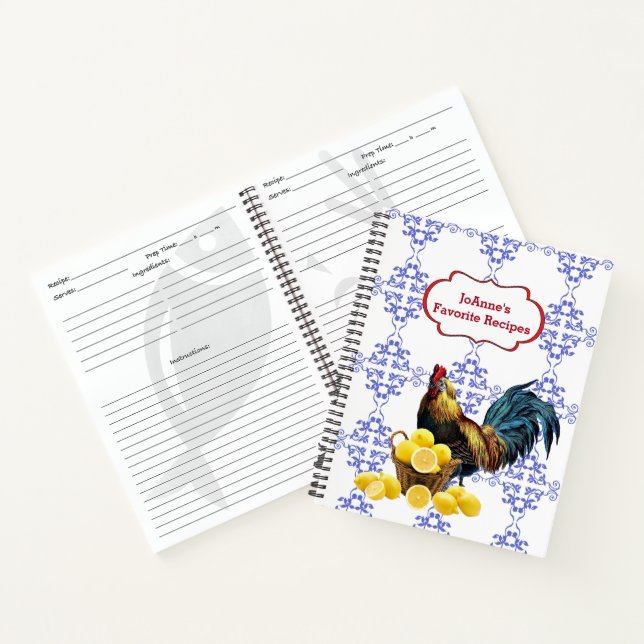 Rooster With A Basket Of Lemons Notebook (Inside)