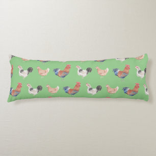 Rooster With Chickens Body Cushion