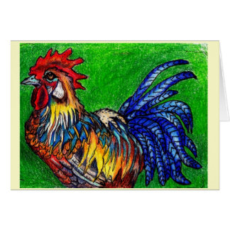 Rooster With Green