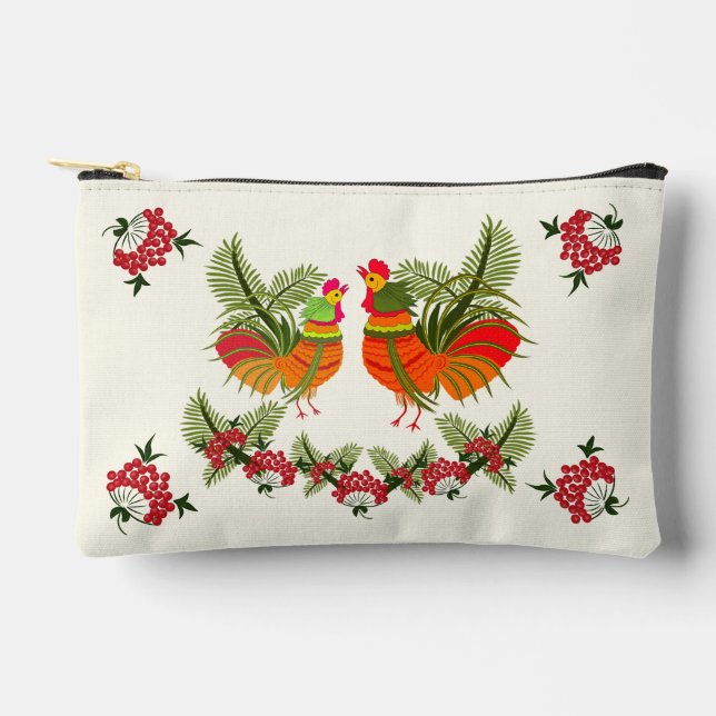 Rooster with hen accessory pouch (Front)