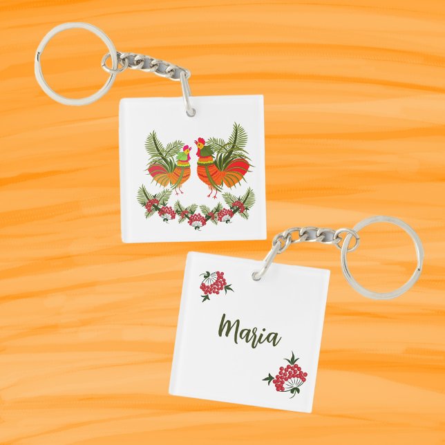 Rooster with hen key ring (Creator Uploaded)