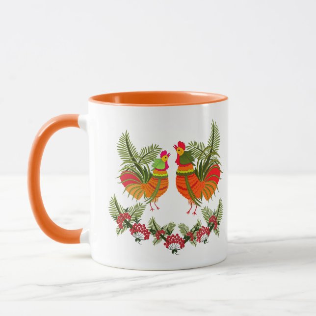 Rooster with hen mug (Left)