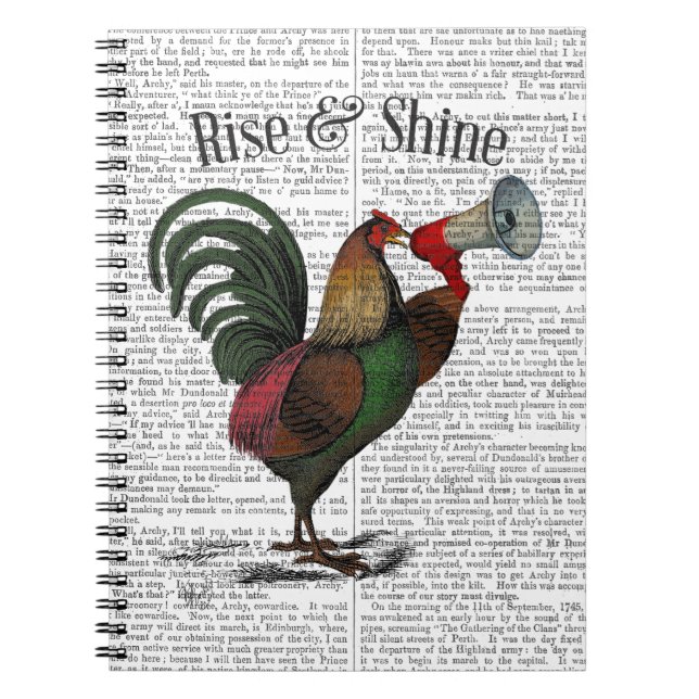 Rooster With Loudhailer 2 Notebook (Front)