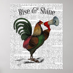 Rooster With Loudhailer Poster