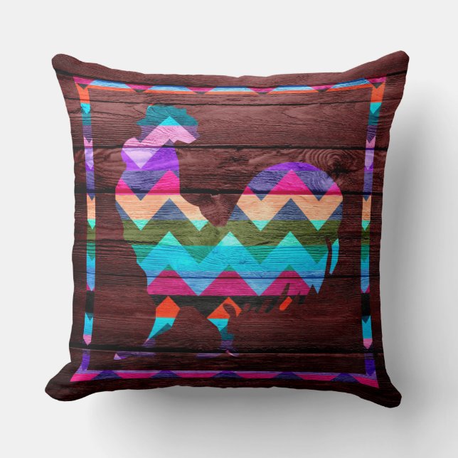 Rooster Wooden Cushion (Front)